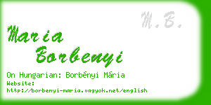 maria borbenyi business card